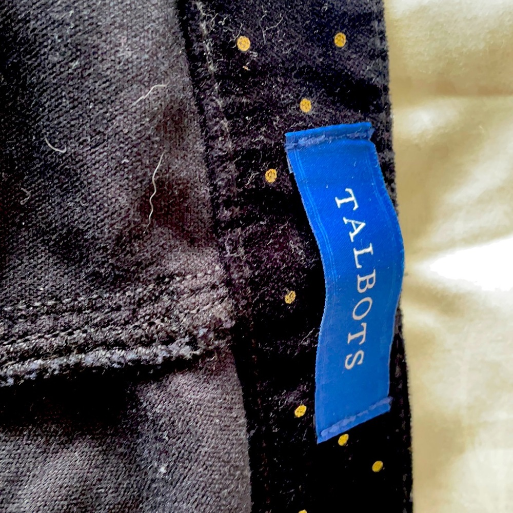 Velveteen pants with gold dots